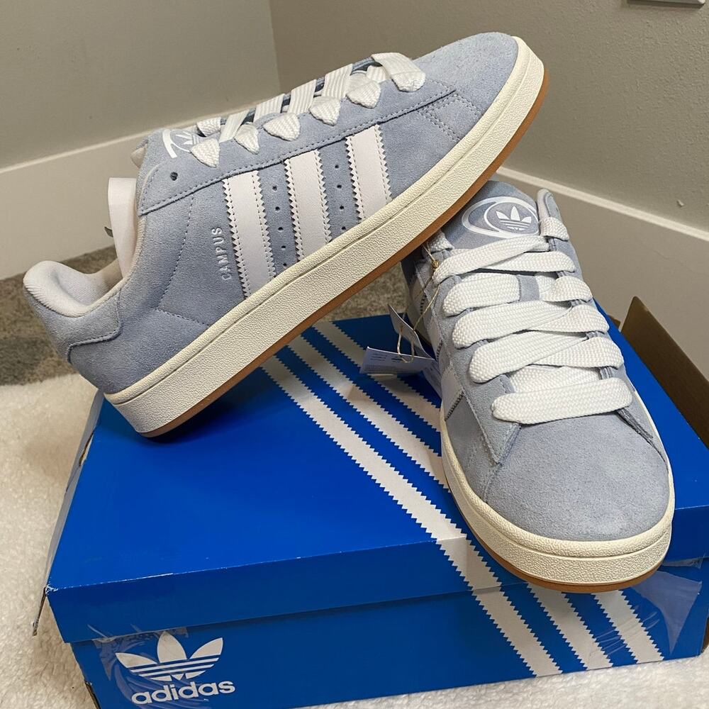 adidas Light Blue and White Athletic Shoes